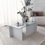 Hanah Home Escape Mesa de Centro Blanca con Cristal Templado